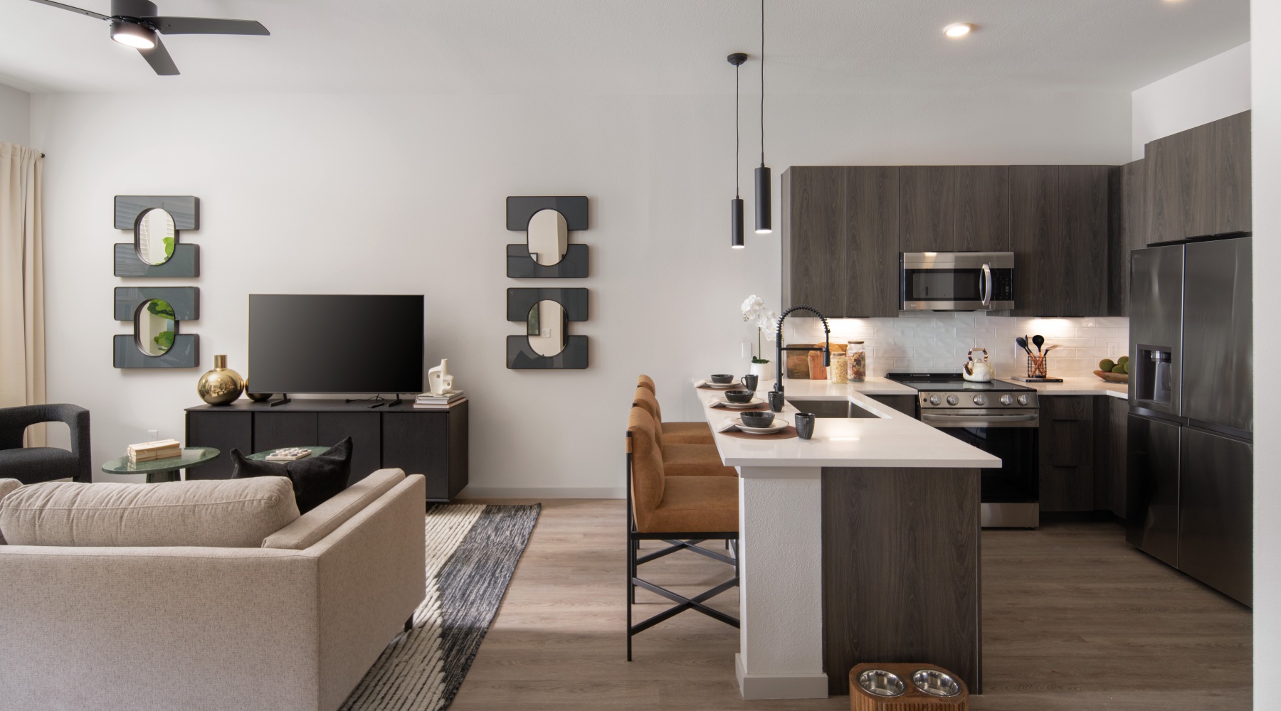 Kitchen and Living Room